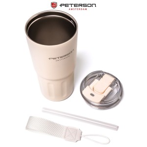 Kubek termiczny Peterson 600 ml beżowy - stal nierdzewna