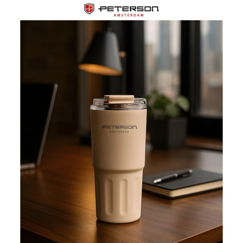 Kubek termiczny Peterson 600 ml beżowy - stal nierdzewna
