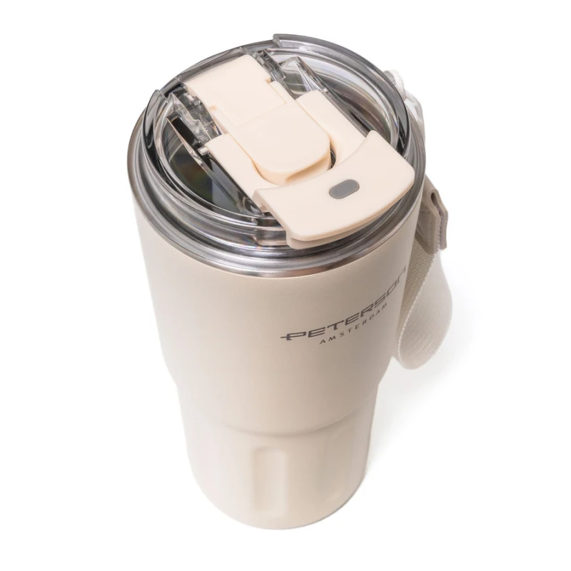 Kubek termiczny Peterson 600 ml beżowy - stal nierdzewna