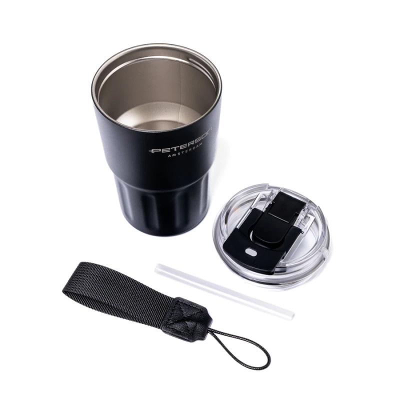 Kubek termiczny Peterson 360 ml ze stali - czarny