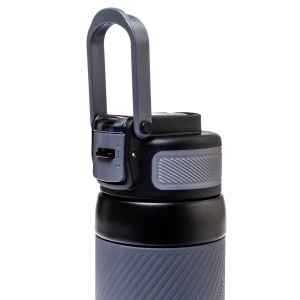 Kubek termiczny Peterson 660 ml ze słomką - stal 316, czarny