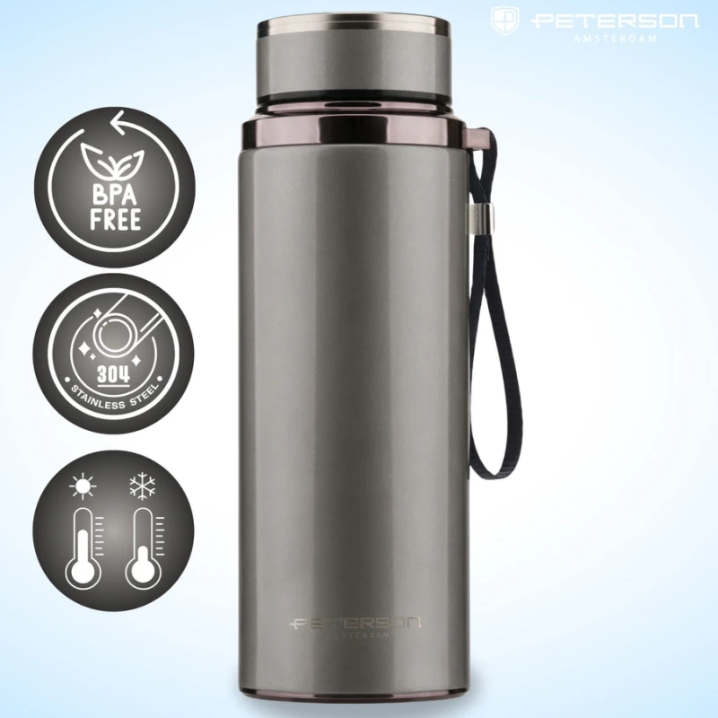 Termos stalowy 750 ml Peterson z sitkiem do herbaty