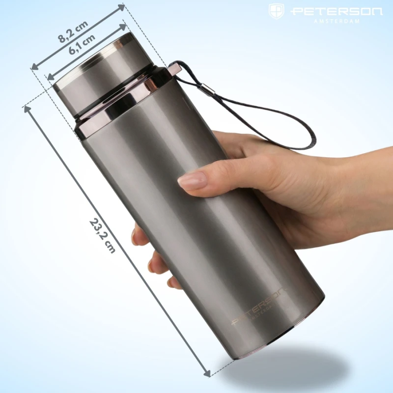 Termos stalowy 750 ml Peterson z sitkiem do herbaty