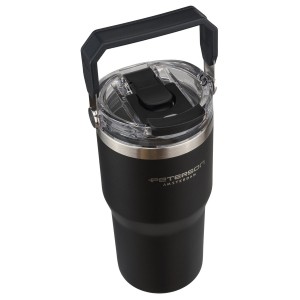 Kubek termiczny Peterson 600 ml z uchwytem - stal nierdzewna, czarny
