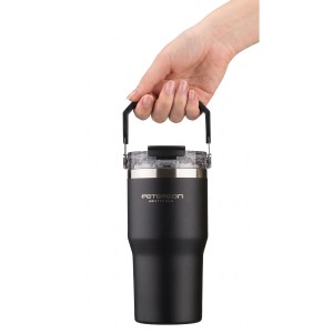 Kubek termiczny Peterson 600 ml z uchwytem - stal nierdzewna, czarny