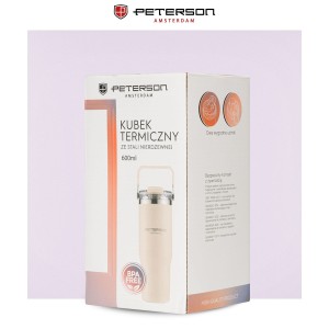 Kubek termiczny 600 ml Peterson - stal nierdzewna, jasnofioletowy