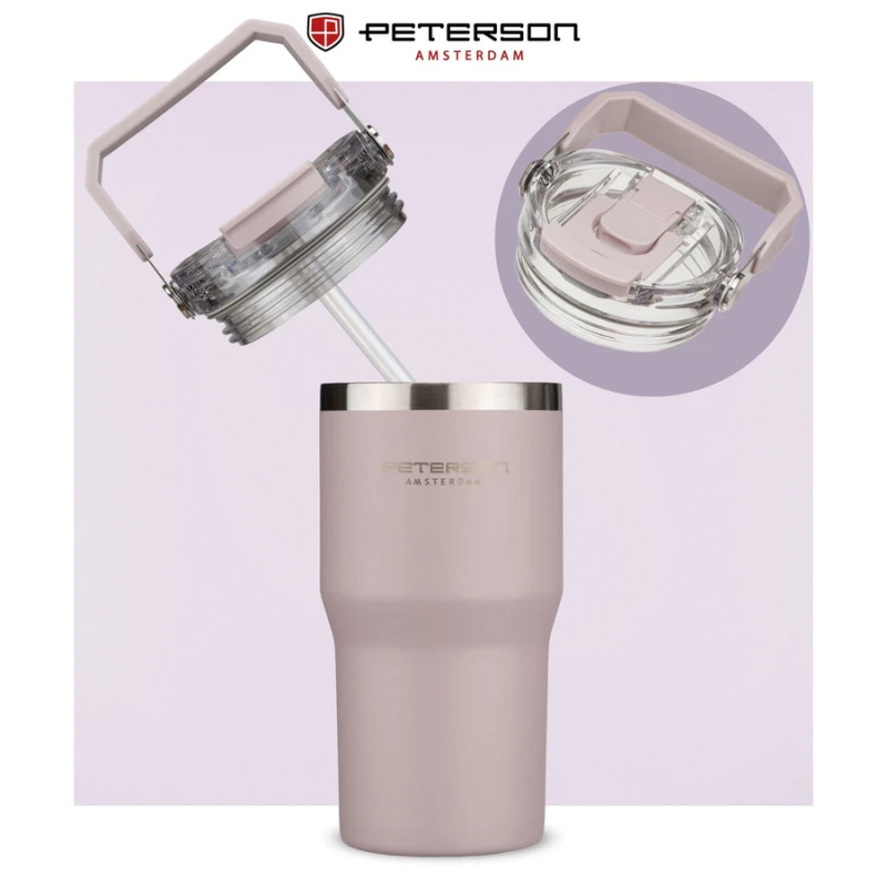 Kubek termiczny 600 ml Peterson - stal nierdzewna, jasnofioletowy
