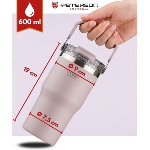 Kubek termiczny 600 ml Peterson - stal nierdzewna, jasnofioletowy