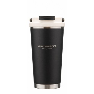 Kubek termiczny Peterson 560 ml z uchwytem - stal nierdzewna, czarny