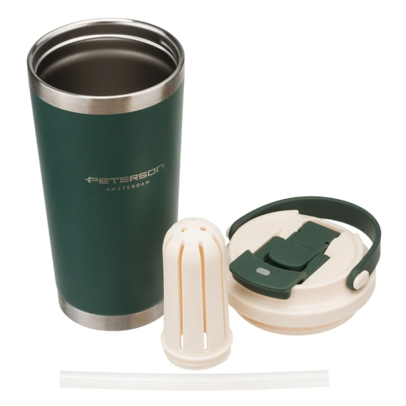 Kubek termiczny Peterson 560 ml - stal nierdzewna, zielony