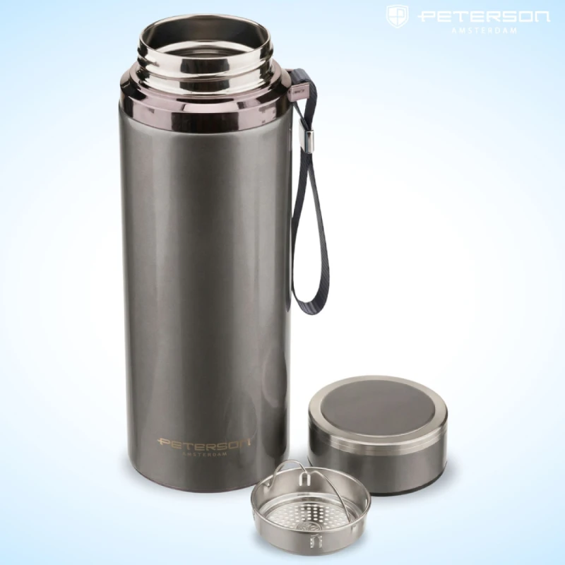 Termos stalowy 750 ml Peterson z sitkiem do herbaty
