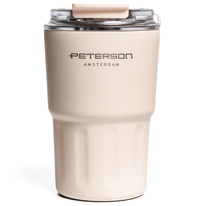Kubek termiczny Peterson 360 ml beżowy - stal nierdzewna, podwójne