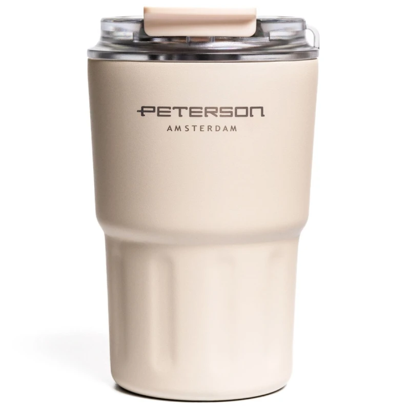 Kubek termiczny Peterson 360 ml beżowy - stal nierdzewna, podwójne