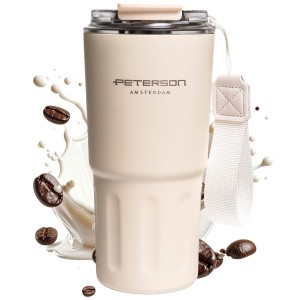 Kubek termiczny Peterson 600 ml beżowy - stal nierdzewna