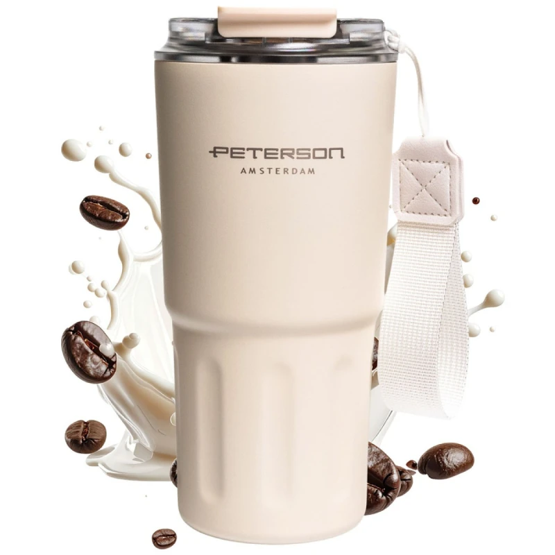 Kubek termiczny Peterson 600 ml beżowy - stal nierdzewna