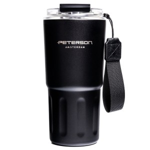 Kubek termiczny Peterson 600 ml czarny – stal nierdzewna, 3 tryby