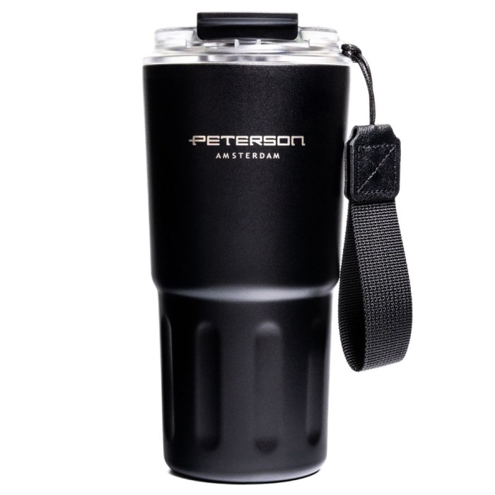 Kubek termiczny Peterson 600 ml czarny – stal nierdzewna, 3 tryby