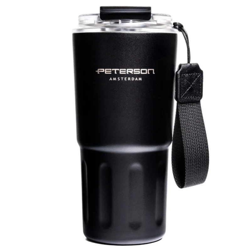 Kubek termiczny Peterson 600 ml czarny – stal nierdzewna, 3 tryby