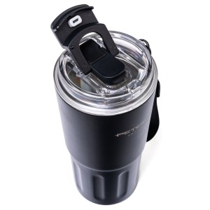 Kubek termiczny Peterson 600 ml czarny – stal nierdzewna, 3 tryby
